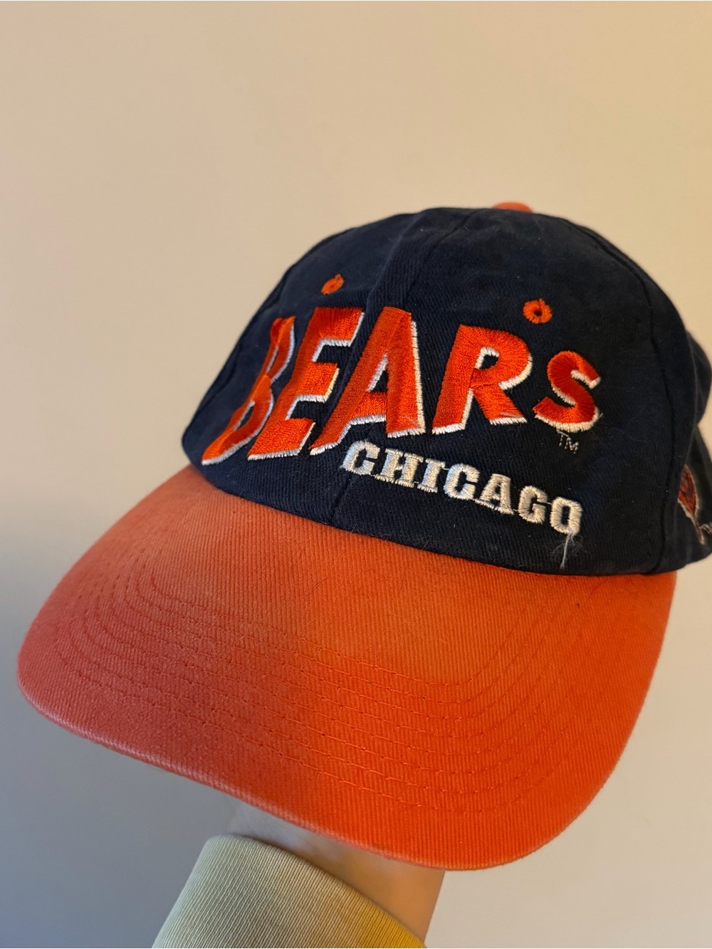 Vintage Drew Pearson Chicago Bears Football Navy & Orange Embroidered Hat